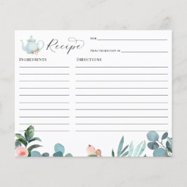 Tea Fiesta Bridal Shower Recipe tarjeta