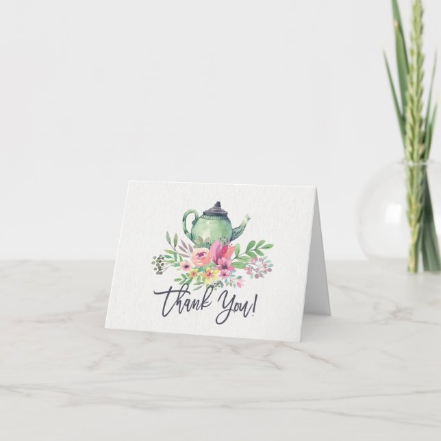 Tea Fiesta Shower Gracias Nota (Anverso)