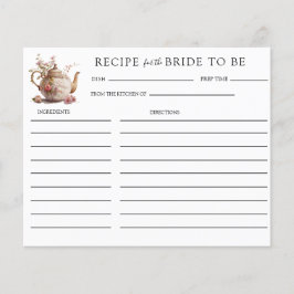 Tea Fiesta | Tea Bridal Shower | Tarjetas de recet
