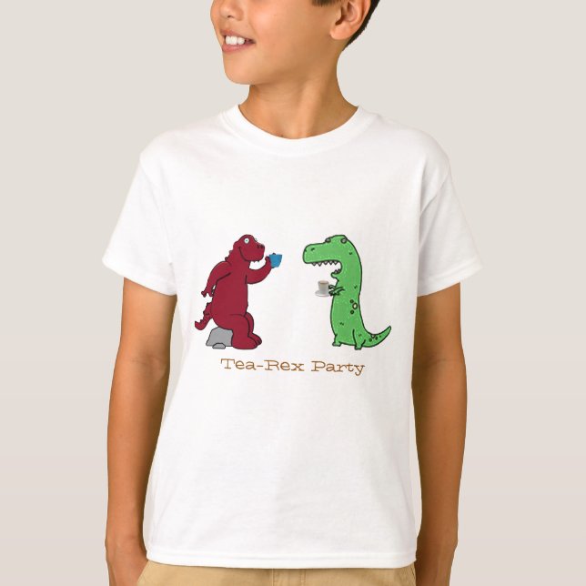 Tea Rex Shirt TeaTime Camisas Punny Camisetas Homb (Anverso)