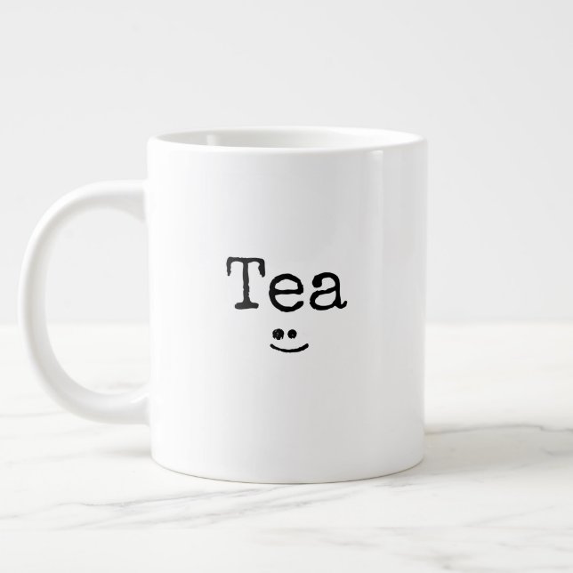 Tea Taza De Porcelana Tipografía Negra (Izquierda)