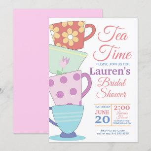 Tea Time Bridal Shower Invitación