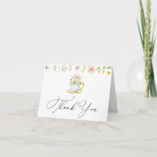 Tea Time Whimsical Wildflower Gracias Tarjeta De N