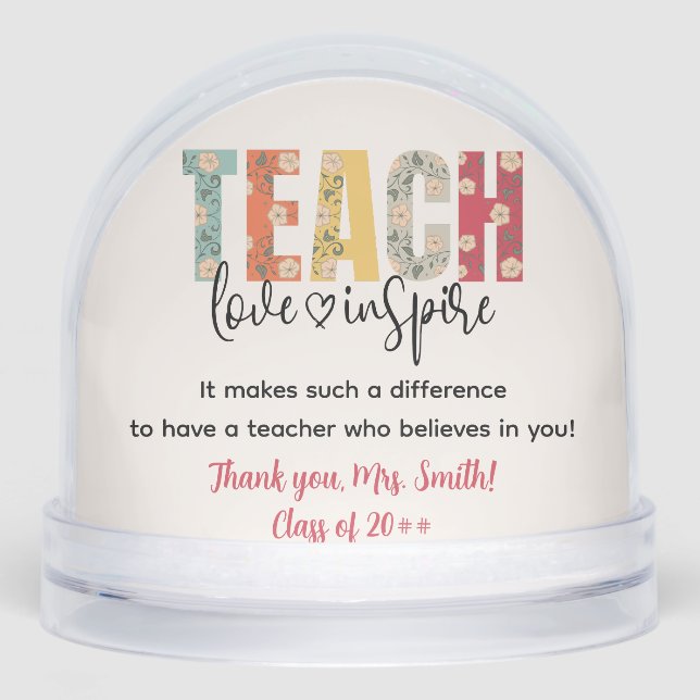 Teach Love Inspire Teacher Appreciation Photo (Anverso)