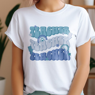 Teacher azul profesora teacher retro camiseta