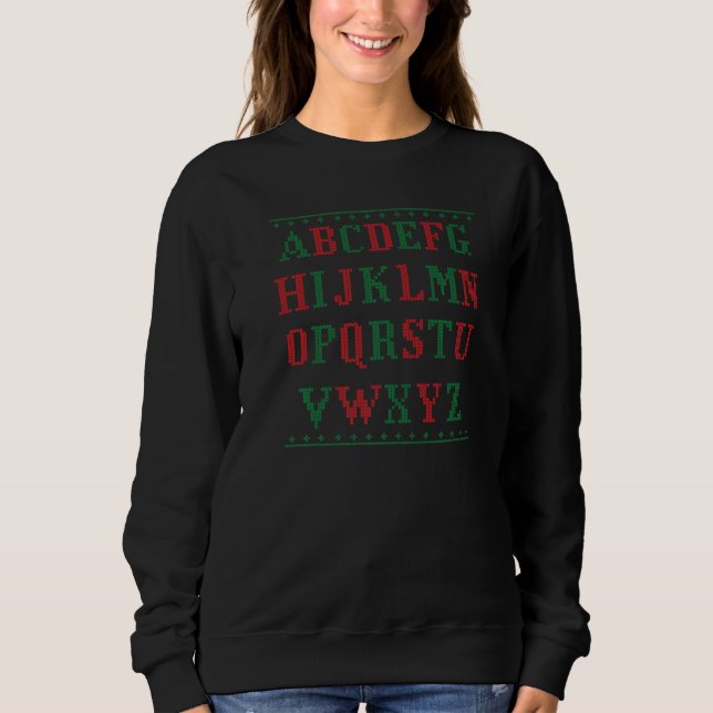 Teacher Christmas Alphabet Ugly Sweater (Anverso)