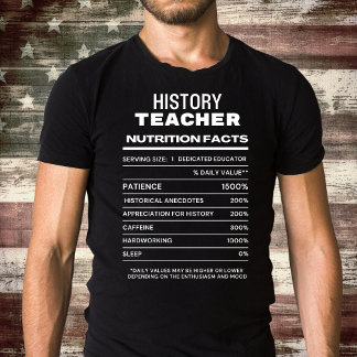 Teacher de historia Nutrición Hechos Camiseta grac