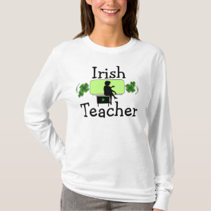 Teacher irlandés de larga manga camiseta para dama