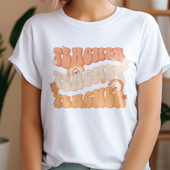 Teacher naranja Maestra Retro Camiseta (Subido por el creador)