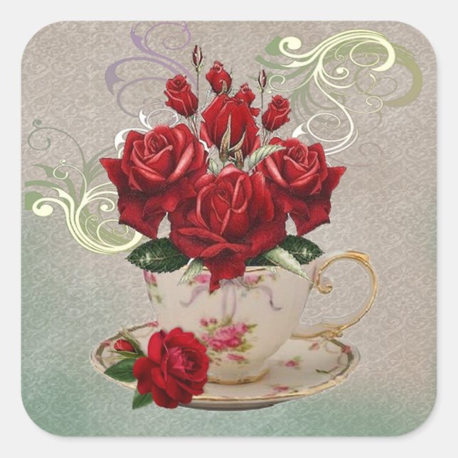 Teacup 3 pegatinas (Anverso)