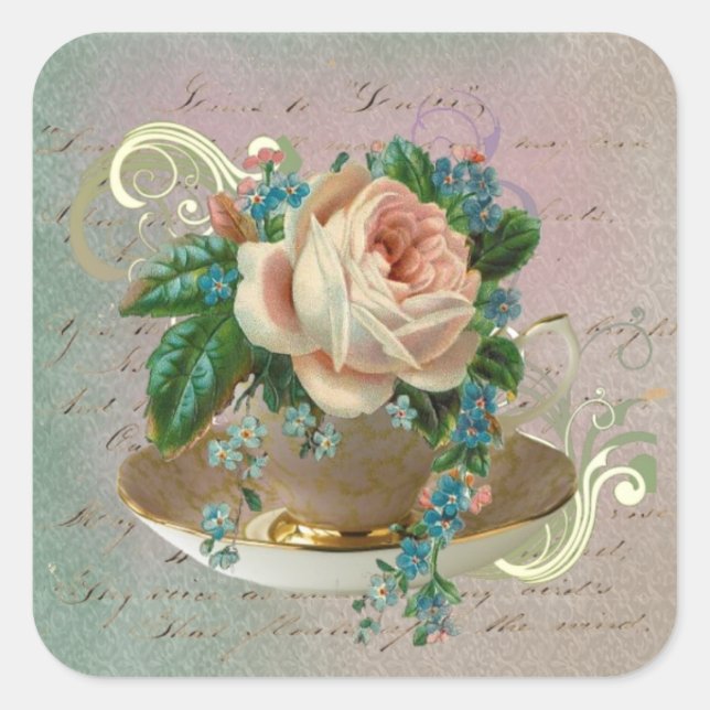 Teacup 4 pegatinas (Anverso)