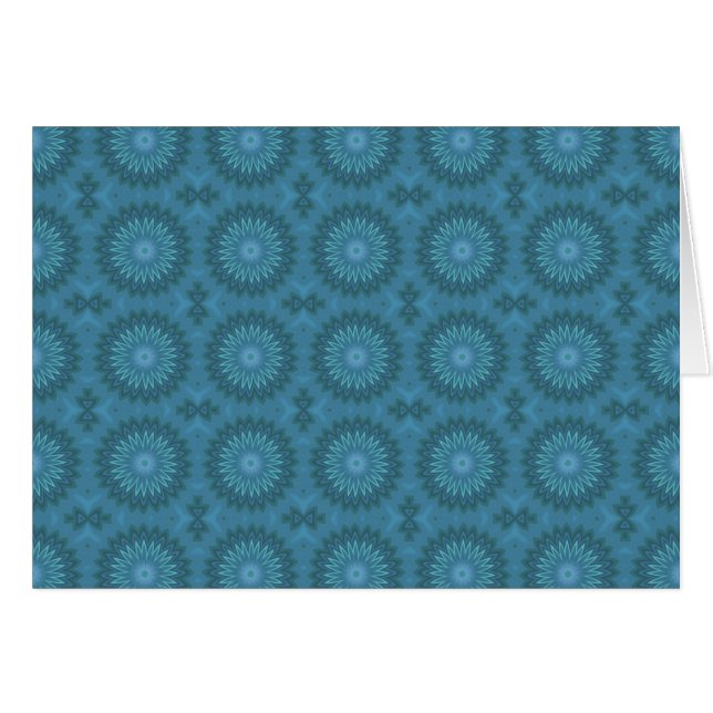 Teal Abstract Flowers (Anverso (Horizontal))