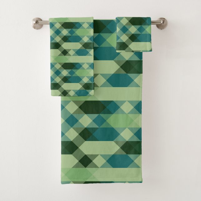 Teal and green geometric pattern (In situ)