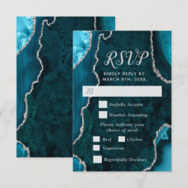 Teal and Silver Agate Meal Choice RSVP
