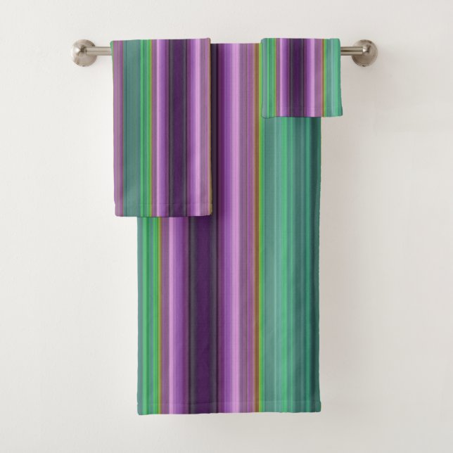 Teal Lavender Orange Purple Stripes (In situ)
