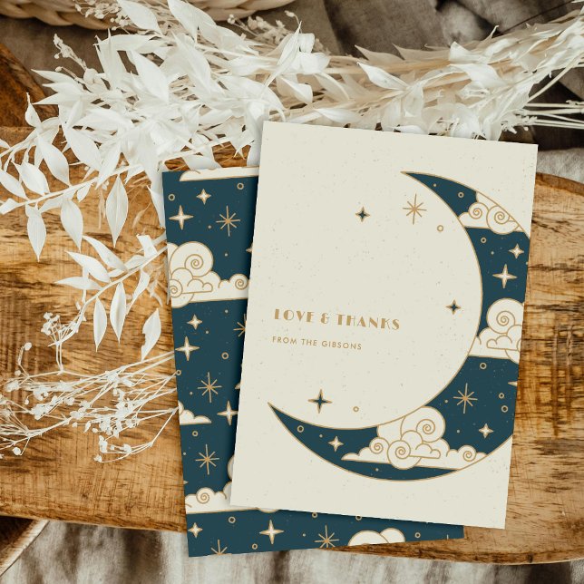 Teal Moon & Stars Agradecimiento de Boda Celestial (Subido por el creador)