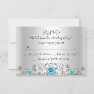 Teal Plata Floral Remolino RSVP