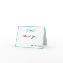 Teal Stripe con Acento Floral Agradecimiento de Bo