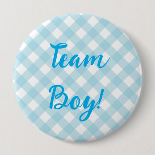 Team Boy, botón de revelación de género, botón azu