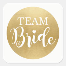 TEAM BRIDE Bridal Shower Pegatinas Noche Dorada