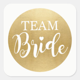 TEAM BRIDE Bridal Shower Pegatinas Noche Dorada