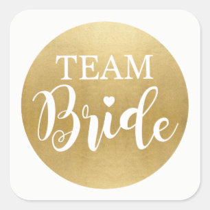 TEAM BRIDE Bridal Shower Pegatinas Noche Dorada