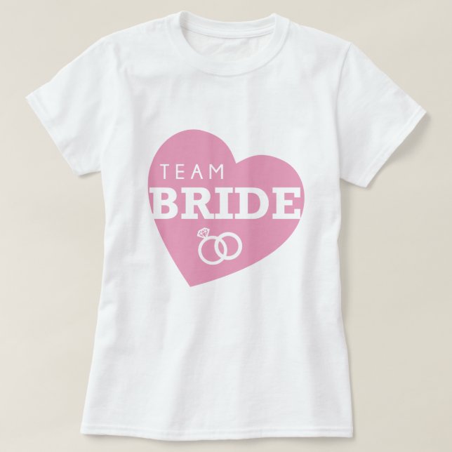 Team Bride Fiesta Personalizado Tops de corazón ro (Diseño del anverso)