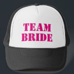TEAM BRIDE: sombreros de camionero de la bachiller<br><div class="desc">TEAM BRIDE sombreros de camionero con tocador rosa neón y soltera negra. Accesorios de boda Guay y suministros de fiesta para el séquito de la novia. gorras de personalizado con plantilla de tipografía vintage para la tripulación nupcial. Haz tus propios gorras para damas de honor, amigas, hermanas, etc. Programa de...</div>