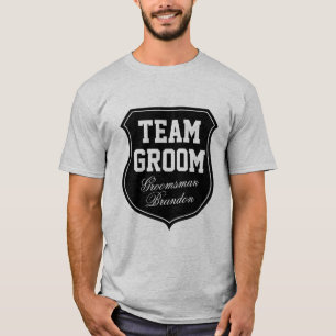 Team Groom t camisetas personalizados con nombre