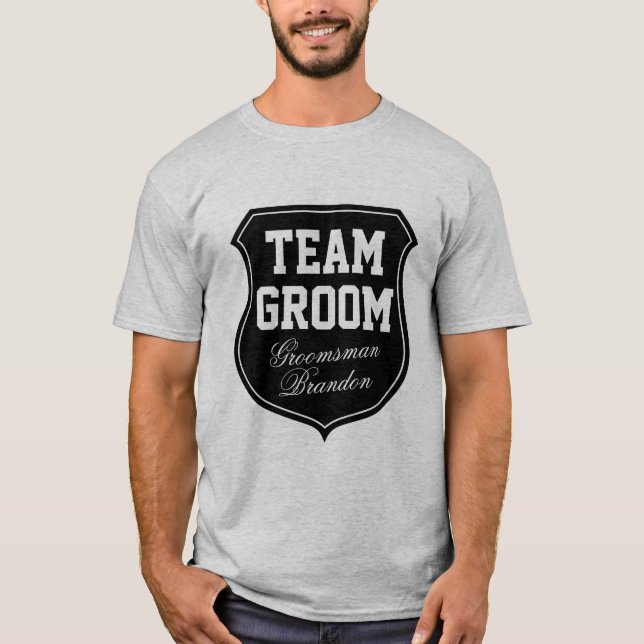 Team Groom t camisetas personalizados con nombre (Anverso)