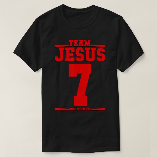 Team Jesus Jersey 7 His Name Is Power Healing Life (Diseño del anverso)