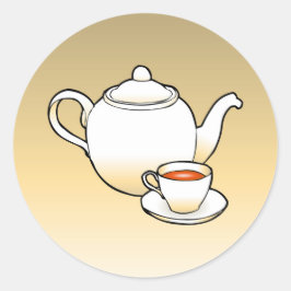 Teapot Classic Round Pegatina