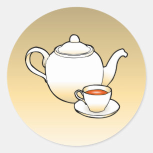 Teapot Classic Round Pegatina