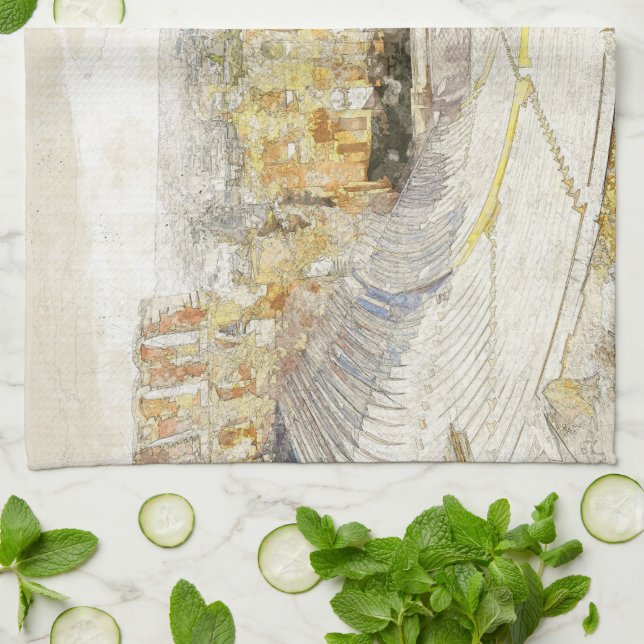 Teatro antiguo de Atenas toalla de cocina griega (Doblado)