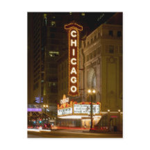 Teatro de Chicago, tarjeta de correo de viaje Chic