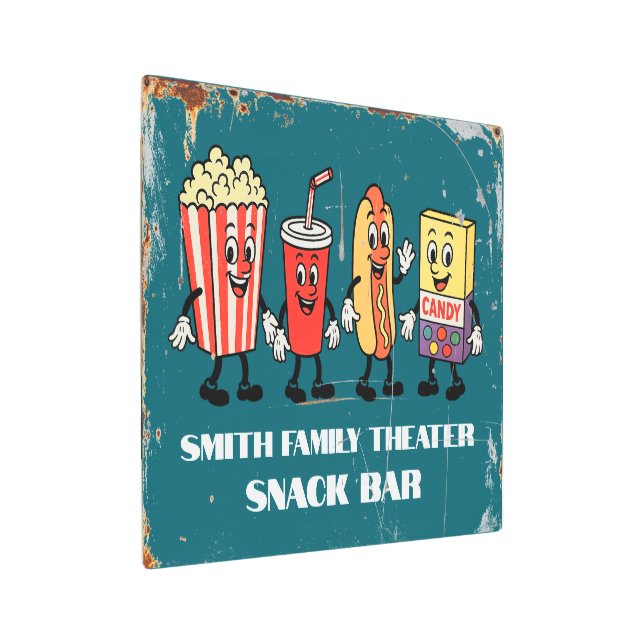 Teatro de cine retro Snack Bar arte mural Metaliza (Angulado)