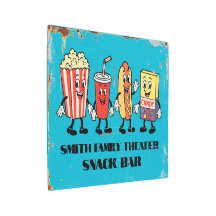 Teatro de cine retro Snack Bar arte mural Metaliza