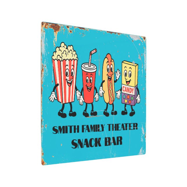 Teatro de cine retro Snack Bar arte mural Metaliza (Angulado)