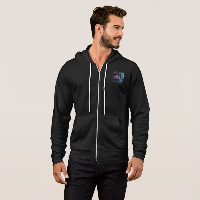 tech hombres ojo cuántico sudadera con capucha neg (Anverso completo)