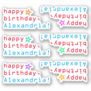 Techie "feliz cumpleaños" + Pegatinas de la forma