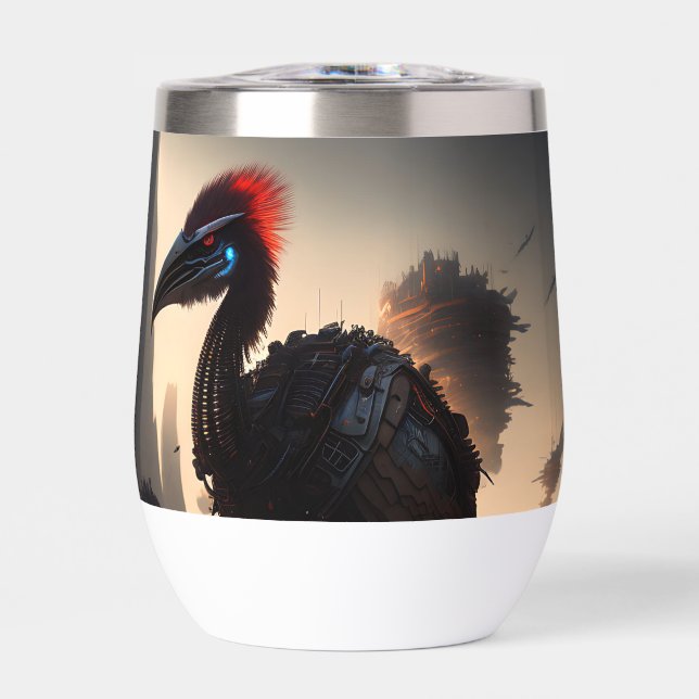 "Techno-Feathers: The Futuristic Emu Robot" (Frente)
