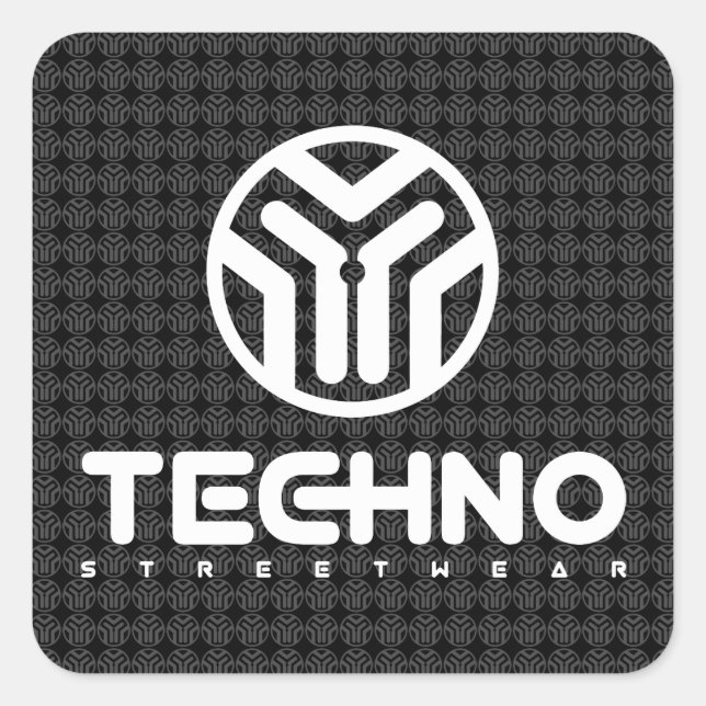 Techno Streetwear - Logo - Pegatinas (Anverso)