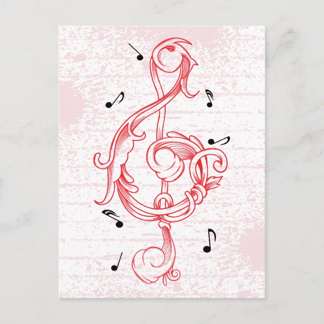 Tecla de nota de sol de deslizamiento rojo Treble  (Anverso)