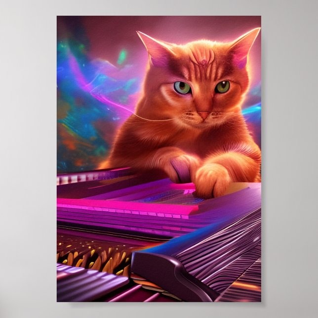 teclado de arte psicodélico/piano cat (Frente)