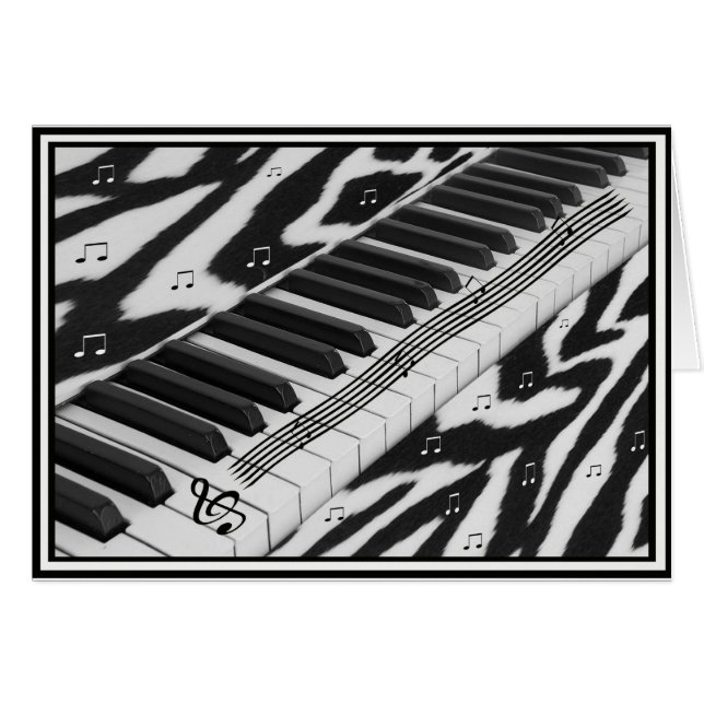 Teclado de piano de impresión de cebra (Anverso (Horizontal))