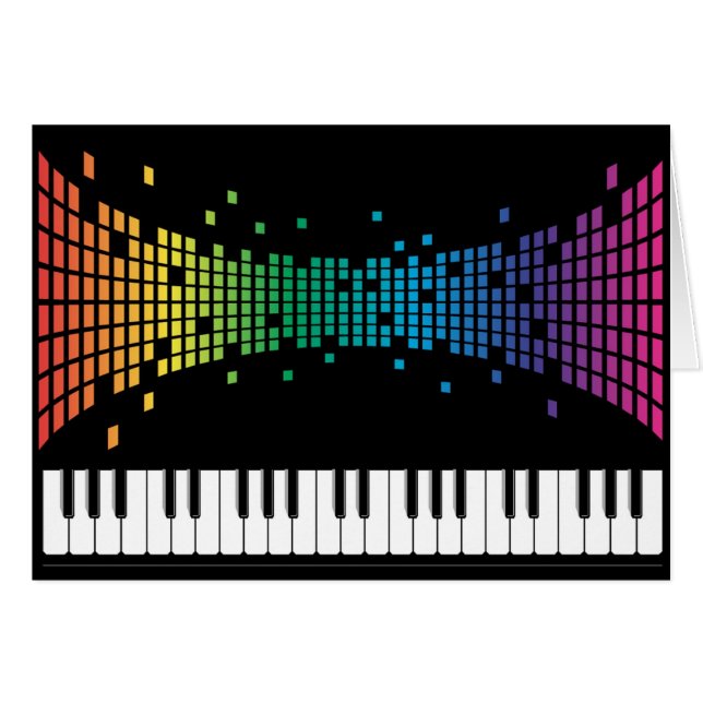 Teclado instrumental de piano musical multicolor (Anverso (Horizontal))