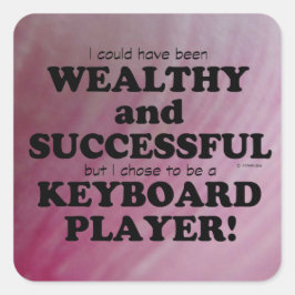 Teclado rico y exitoso Pegatina cuadrado