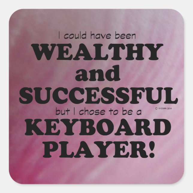 Teclado rico y exitoso Pegatina cuadrado (Anverso)