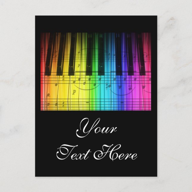 Teclado y notas de Rainbow Piano (Anverso)