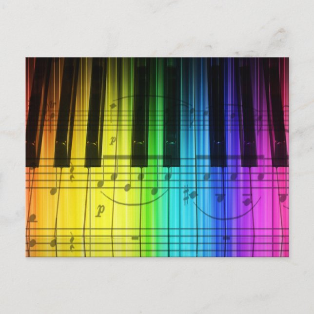 Teclado y notas de Rainbow Piano (Anverso)